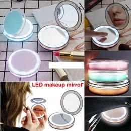 Portable LED Makeup Mirror 1X 3X Magnifying Glasses Pocket mirror vanity Cosmetic USB charging Lighted Edge