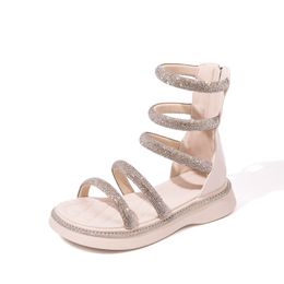 Sandalias para niñas de niñas estilo Roman Baby Princess Zapatos Cristal Suites suaves y cómodos Fiesta de verano PSK054 en venta