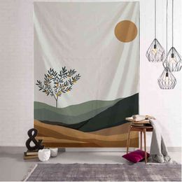 Tapestry Landscape Art Bohemian Wall Hanging Printed Microfiber Fabric Home Dec