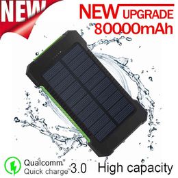 80000mAh Solar Power Bank with 2 USB Ports A Must-have for Sunny Day Out Travel Powerbank for smartphone Samsung iphone13 Y220518