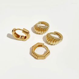 Hoop & Huggie Peri'sBox 2 Designs Small Size Crossiant Earrings Bamboo Geometric For Women Twisted Minimalist 2022 Odet22