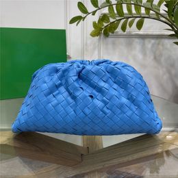 Designer Clutch Shoulder Tote Bag Peach Intrecciato Calfskin Leather Blue Fashion Brand Cross Body Womens Handbag