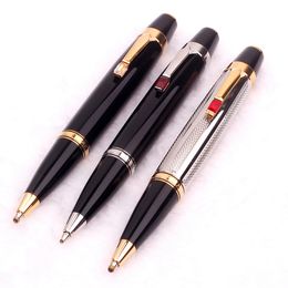 -High Quality Bohemies mini caneta esferográfica resina preta e design de metal escritório material escolar escrevendo canetas de bola suave com número de série de diamante