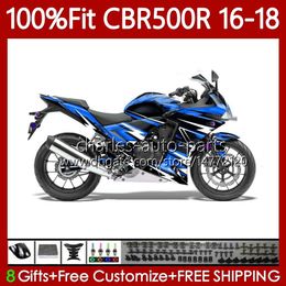 Injection Bodywork For HONDA CBR500CC CBR 500 CC 500R 2016-2018 111No.131 CBR500 Black blue R RR 500CC Body CBR500R 16 17 18 CBR500RR 2016 2017 2018 OEM Fairing