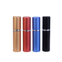 5ml 10ml bottle Mini portable Aluminium sample sub-press bottling matte glass liner perfume spray bottle LK218