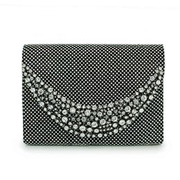 NXY Evening Bags Women Clutches Crystal Metal diamond Black Clutch Wedding Dress Bridal Handbags Bolsa chain bag 220506