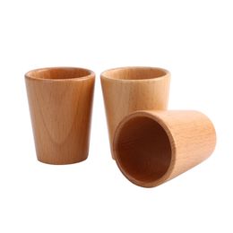 Wooden Tea Cup Japanese Sake Cup Household Beech Wine Glass Water Cups Mug Creative Crafts Gift