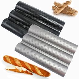 French Bread Baking Mould Wave Tray Practical Cake Baguette Pans 234 Groove Waves Tools Y200612