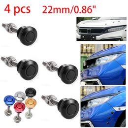 22mm 4pcs Universal Car Push Button Bonnet Hood Pin Lock Clip Kit Quick Release Sexy Engine Bonnets Accessories Styling