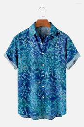 Men's Casual Shirts Summer Men Short Sleeve Turn-down Collar Shirt Plus Size Rattan Leaf And Honeycomb 3D Top Teens Boys ShirtsMen's Eldd22
