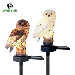 Solar Owl Garden Light Outdoor Led Lawn Lamp For Garden Decoration Waterproof Christmas Lighting Outdoor Solar Lamp Post J220531