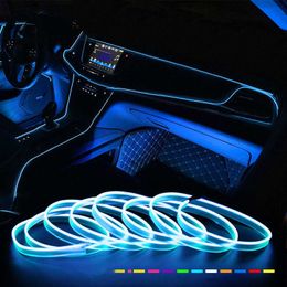 Car Interior EL Wire Ambient LED Flex Rgb Strip Auto Flexible Atmosphere Neno Tube Soft USB Lamp Lighting Strip Rope Tape Light