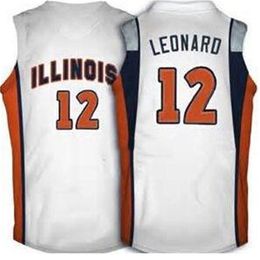 Nikivip Kawhi Leonard #12 illinois retro jersey College Basketball Jerseys Mens Stitched Custom Any Number Name