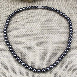 Chains Fashion Black Bead Natural Stones Magnetic Necklace For Women Men Health Energy Stone WholesaleChains
