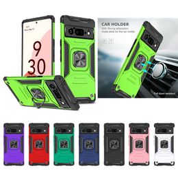 Shockproof Hybrid Rotating Ring Kickstand Cases For Google Pixel 6 Pro 5 4A 5A Stand Magnetic Armour Phone covers