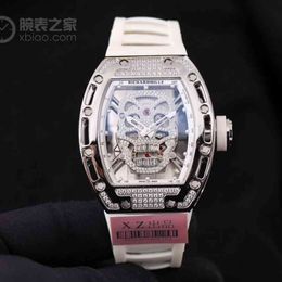 Watches Wristwatch Designer Luxury Mens Mechanics Watches Richa Milles Wristwatch Full Diamond Watch with Evil Skull Large Dial Mens Top Te