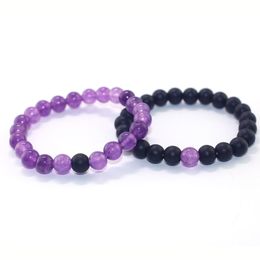 8mm Natural Stone Beaded Strands Elastic Charm Bracelets For Men Women Lover Sports Handmade Fashion Energy Jewelry