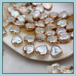 Incantesimi Reperti di gioielli componenti fai -da -te perla naturale Naturale Piccola pesca cuoia cuoio cuoio bracciale a pendente a forma di barocco Accessori Love Drop Deli Deli