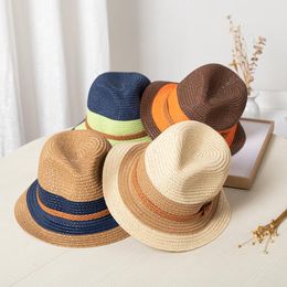 Berets Adult Straw Hat Summer Boy Beach Parent-child Mother And Child Male Female Baby Travel British Jazz Ha