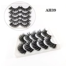 Fluffy Eyelashes 5D False Eyelashes 5 Pairs Thick Black Soft Multi-Layer Mink