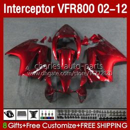 Bodywork For HONDA Interceptor VFR 800 VFR800 RR CC 800RR 02-12 Body 129No.50 800CC VFR800RR Gloss red 02 2002 2003 2004 2005 2006 2007 VFR-800 08 09 10 11 12 Fairings