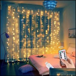 Party Decoration Bedroom Garland Curtain String Light Merry Christmas Decor Halloween Ornament Xmas Navidad Gift Year Valentine Drop Deliver