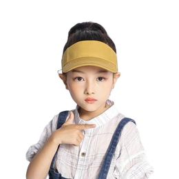 Berets Boys Girls Summer Visor Hat Caps Empty Top Cotton Sun Visors Adjustable For Kids Children