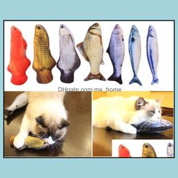 7 Style Catnip Toys For Cat Simation Fish Pet Kitten Cushion Grass Bite Chew Funny Scratch Pillow 20Cm Pets Padded Toy Drop Delivery 2021 Su