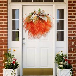 Decorative Flowers & Wreaths Farmhouse Pumpkin Door For Autumn Harvest Hanger Handcrafted Home Decor Thanksgiving StyleDecorative Decorative