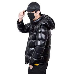 Winter Brand Men's Down Jacket Thick Youth Black Shiny Warm White Duck Down Casual Jacket Waterproof M 110KG 220830