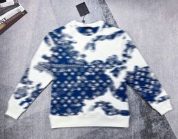 22SS Männer Frauen Designer Sweatshirts Hoodies Tie Dye Blau Brief Drucken Lässige Hochwertige Mode Männer Weiß Schwarz XS-L