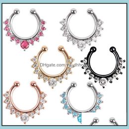 Nose Rings Studs Body Jewellery C-Shaped Ring Stainless Steel Non-Perforated False Sterling Sier For Women Wholesale Drop Delivery 2021 Pkkw