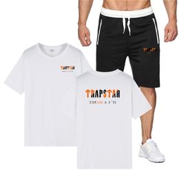 TRAPSTAR Sportswear Men's Cotton T-shirt Shorts Summer sportswear jogging pants Street Harajuku Top T-shirt set 220610