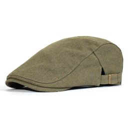 Four Seasons Cotton Men Newspaper Seller Hat Male Beret Men And Women Retro England Visor Cap J220722