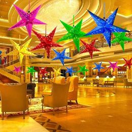 Christmas Decorations Merry Ornaments Luminous Star For Tree Topper Decor Colourful Craft Xmas DIY Accessories Gift HomeChristmas