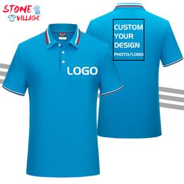 Summer Polo Shirts Men s Clothing Custom Print Casual Fashion Short Sleeve Lapel Breathable Work Clothes Team Design 220722