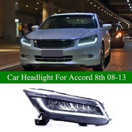 LED High Beam Head Light For Honda Accord 8th Headlight Assembly DRL Car Daytime Lights Turn Signal Angle Eye Lens 2008-2013