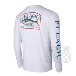 PELAGIC Fishing T Shirts for Men Summer UV Sun Protection Long Sleeve Performance Fishing Shirts Custom UPF 50 Camisa Pesca 220718
