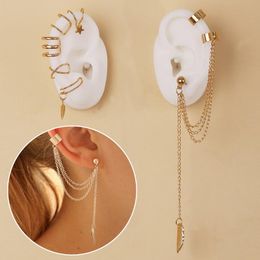 Clip-on & Screw Back 7pcs/set Fake Piercing Clip On Earrings For Women Creative Simple Alloy Earring Set Wholesale Jewellery Hooping Ear Cuff