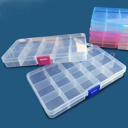 Storage Boxes & Bins 15 Transparent Plastic Box Detachable Sorting Parts Lattice Finishing Component PP