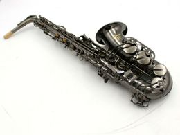 Eastern Music Professional shiny black nickel plated Alto Saxophone w/engravings 00