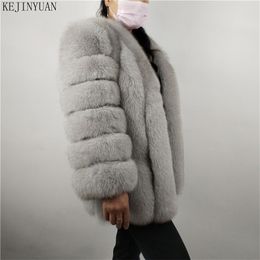 KEJINYUAN vera pelliccia maniche pelliccia staccabile veat inverno caldo moda pelle naturale pelliccia vera pelle cappotti stile 201214