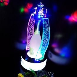 New Fashion Imperial Crown GlowBar LED Rechargeable Wine Bottle Presenter Champagne Glorifier Display VIP Service Tray For NightClub Party Lounge