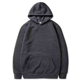 Ladies Autumn and Winter Pullover Hooded Sweater Solid Colour Fleece Hooded Warm Windbreaker Couple Loose Hoodie T220726