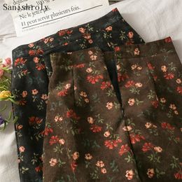 Sprint Autumn Women Floral Print Skirts Vintage High Waist A-Line Mini Ladies Short Package Hip Bodycon Skirt CD108 220317