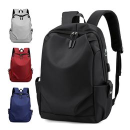 3pcs Backpack Yong Men Nylon Plain Large Capacity Business Long Laptop Bag 15.6Inch