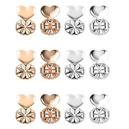 Love Heart Earring Backs Support Lifts Fits Jewelry Findings Gold Color Silver Color Components Accessories