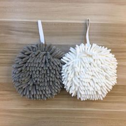 Soft Chenille Kitchen Bathroom Hand Towel Ball Wall-Mounted Hanging Wipe Cloth Quick Dry Super Absorbent Microfiber Hand Towels HY0387