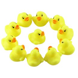 4*4*3cm Baby Bath Toy Sound Rattle Children Infant Mini Rubber Ducks Swimming Bathe Gifts Race Squeaky Duck Pool Fun Playing Toy