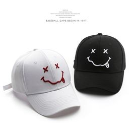 SLECKTON 100% Katun Topi Bisbol untuk Pria dan Wanita Fashion Bordir Smiley Visor Anak Lakilaki Gadis Kasual Unisex 220618